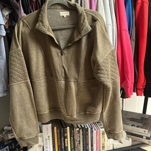 Half zip sweatshirt,  olive green,  size large